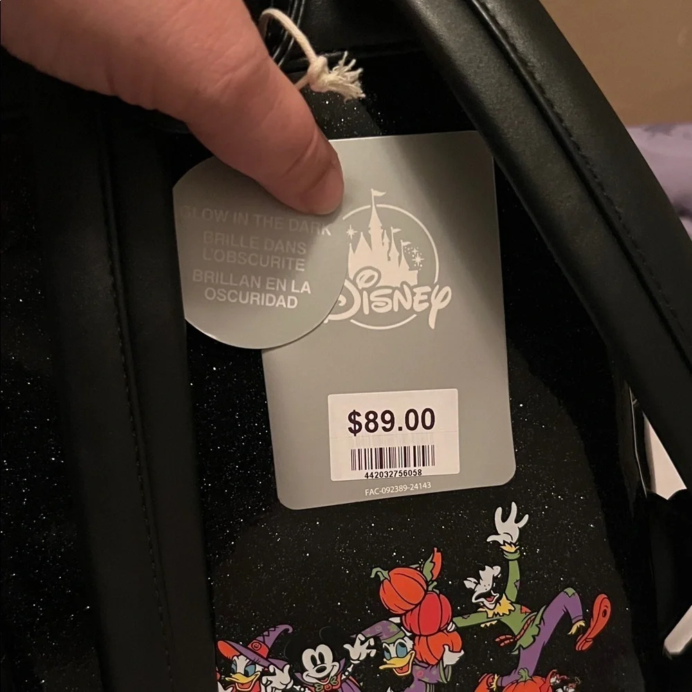 Disney lounge fly Black and Orange Halloween Backpack glow in dark